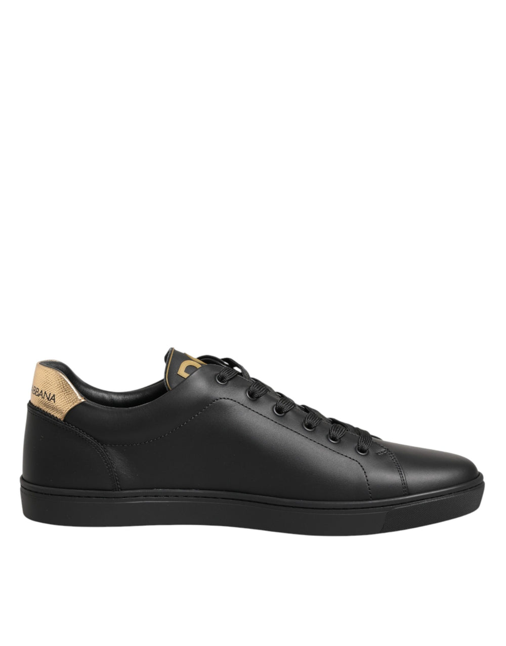 Dolce & Gabbana Calf Leather Heart Embellished Sneakers in Black
