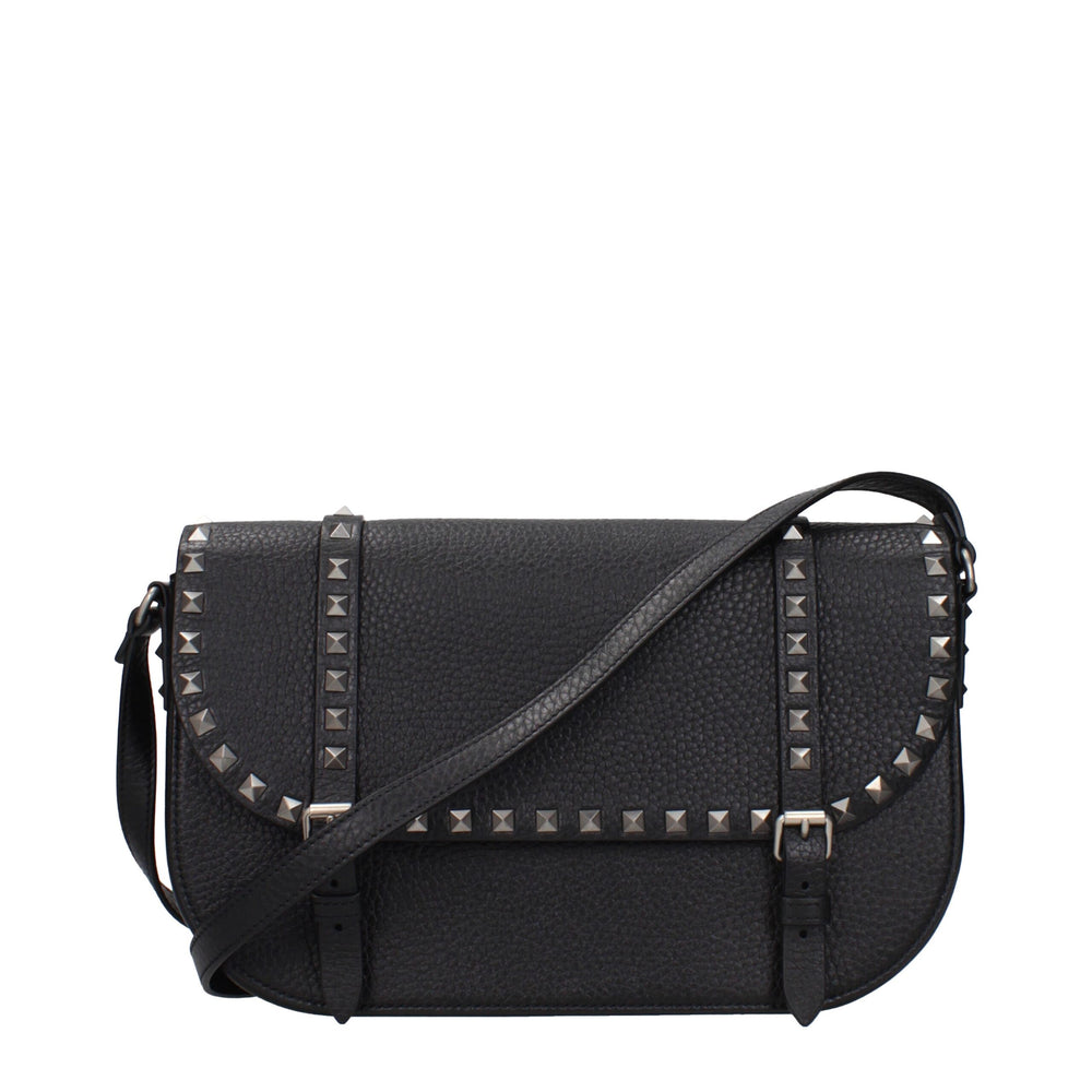 Valentino Garavani Δερμάτινη Crossbody Τσάντα σε Μαύρο