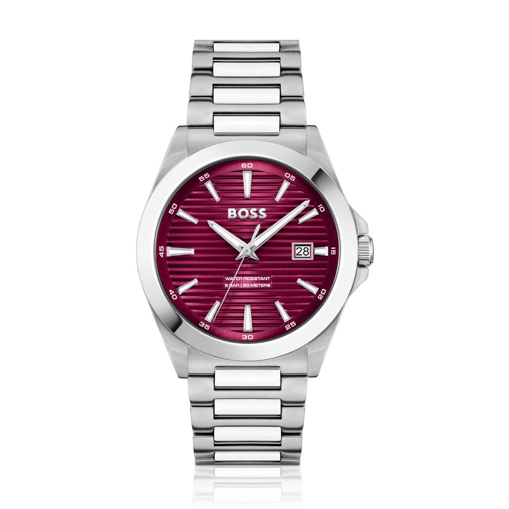 Gray Stainless Steel Dress Watch mens luxury fashion - Mens Edit