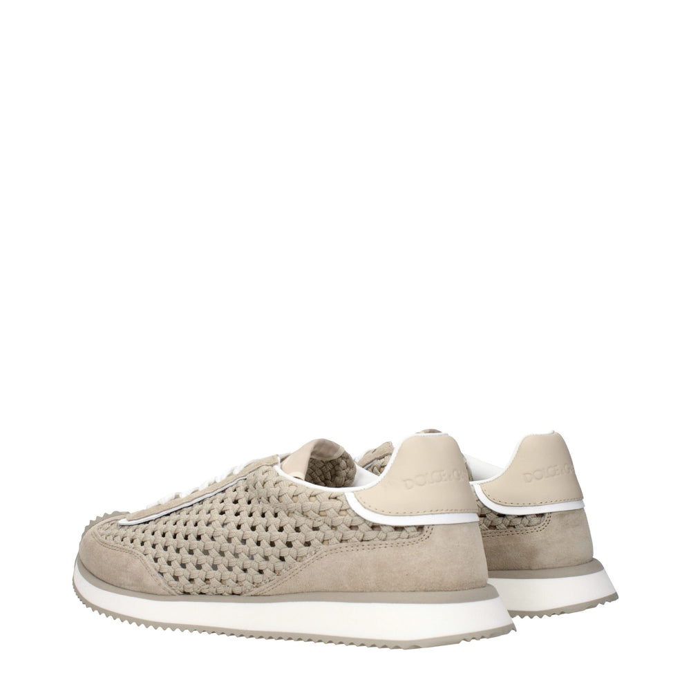 Dolce & Gabbana Fabric Low Top Sneakers in Beige
