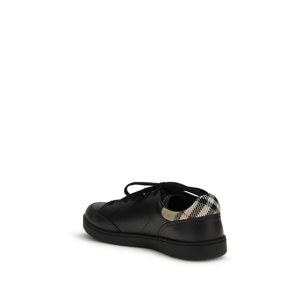Burberry Black Calf Leather Low-Top Sneakers