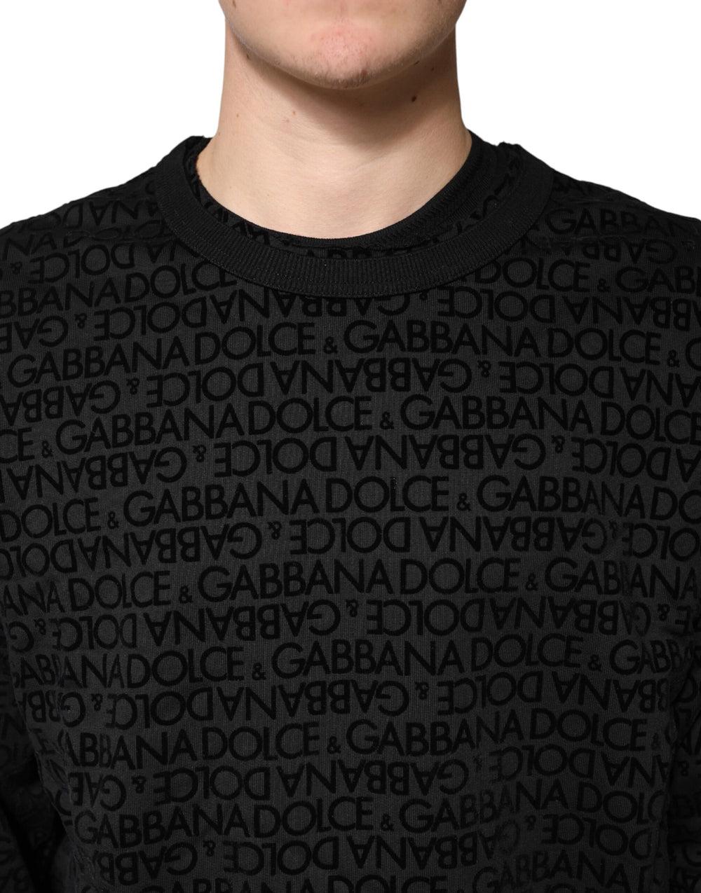 Dolce & Gabbana Cotton Crew Neck Sweatshirt in Black
