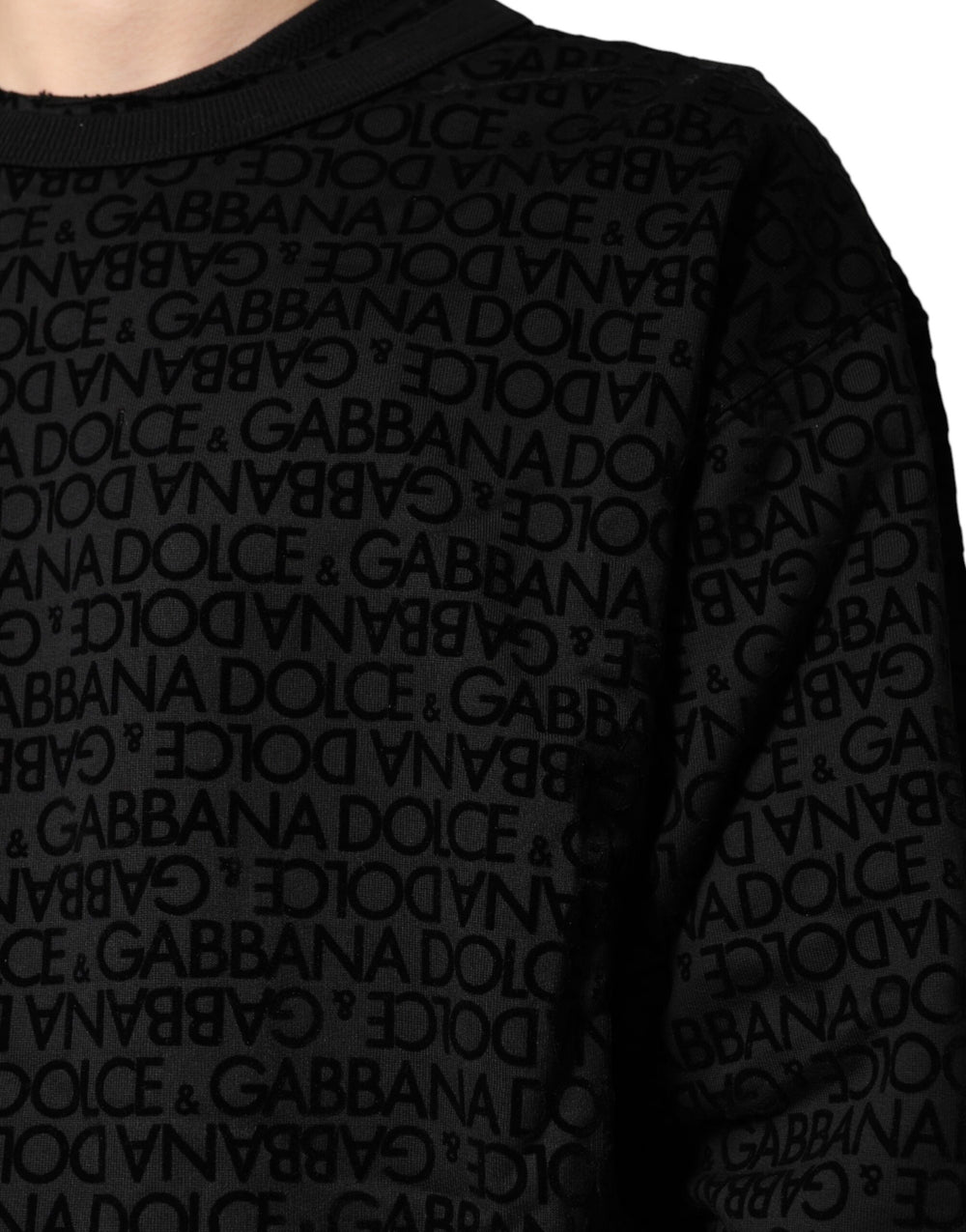 Dolce & Gabbana Cotton Crew Neck Sweatshirt in Black