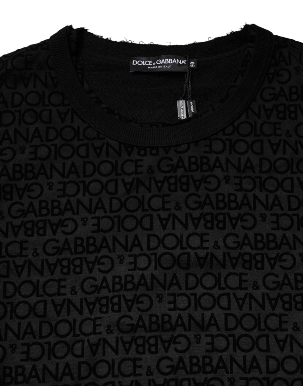 Dolce & Gabbana Cotton Crew Neck Sweatshirt in Black