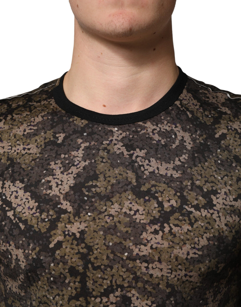 Dolce & Gabbana 100% Cotton Long-Sleeve T-Shirt in Multicolor Camouflage