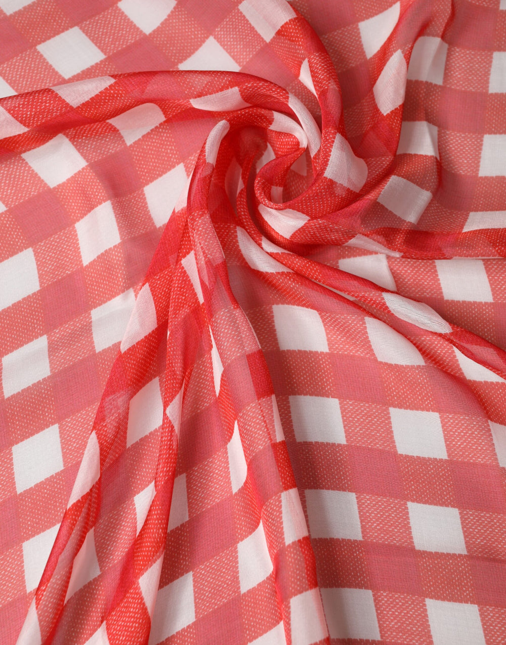 Dolce & Gabbana Silk Stole in Red and White Check