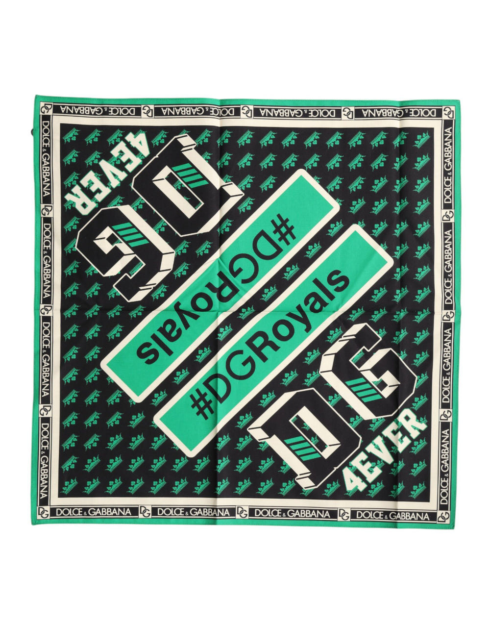 Dolce & Gabbana 100% Cotton #DGRoyals Multicolour Square Foulard 50.5 x 50 cm