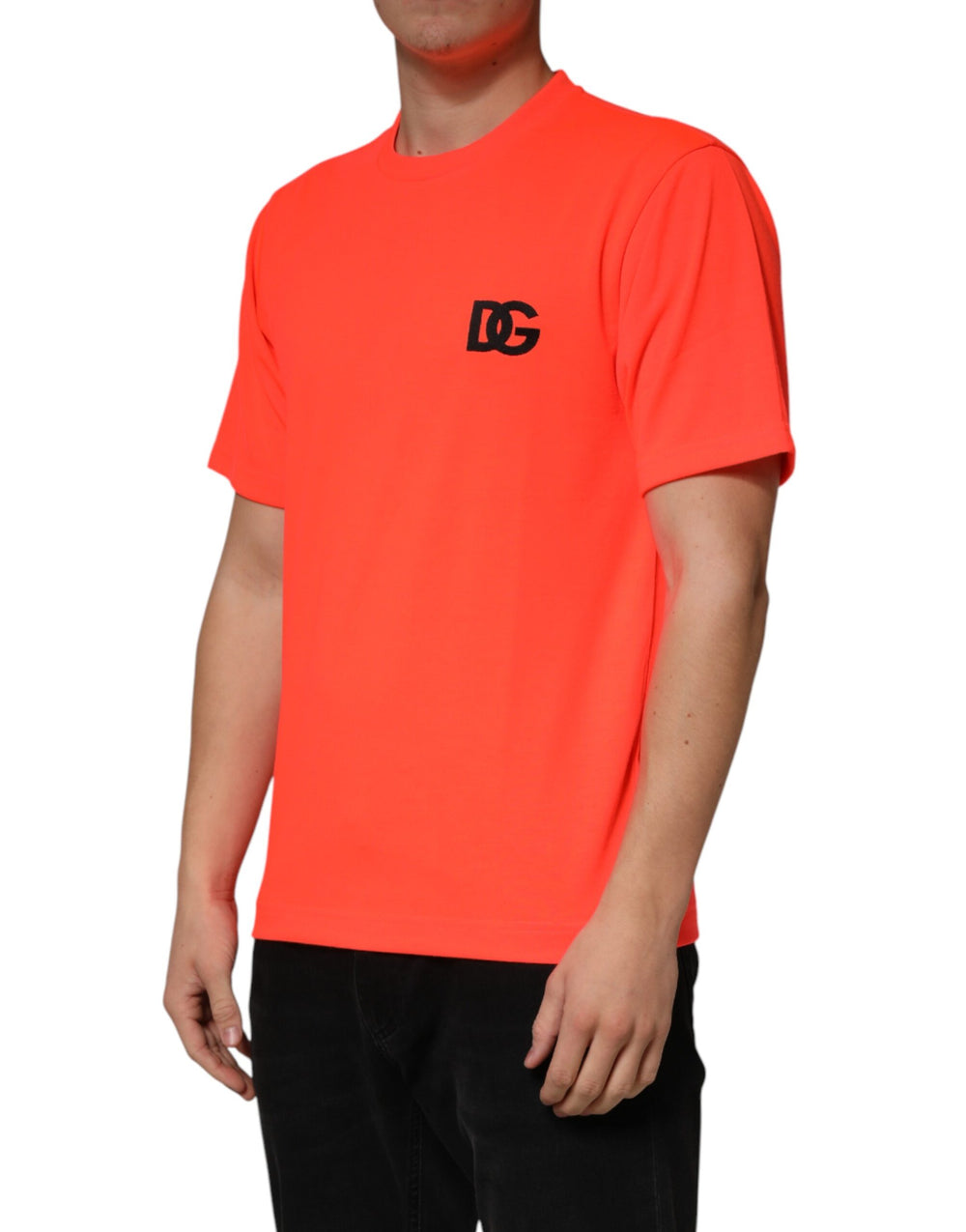 Dolce & Gabbana 100% Polyester T-shirt in Neon Orange