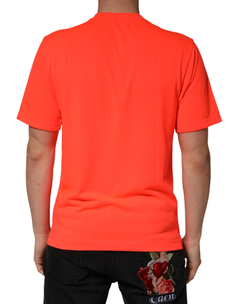 Dolce & Gabbana 100% Polyester T-shirt in Neon Orange