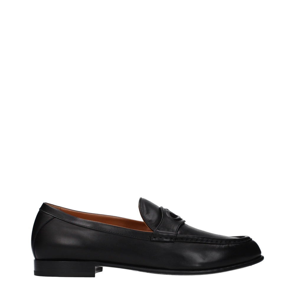 Black Leather Slip-On Loafers mens luxury fashion - Mens Edit