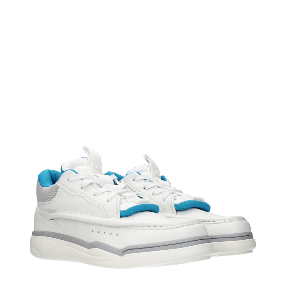 Valentino Garavani Leather Low Top Sneakers in Blue