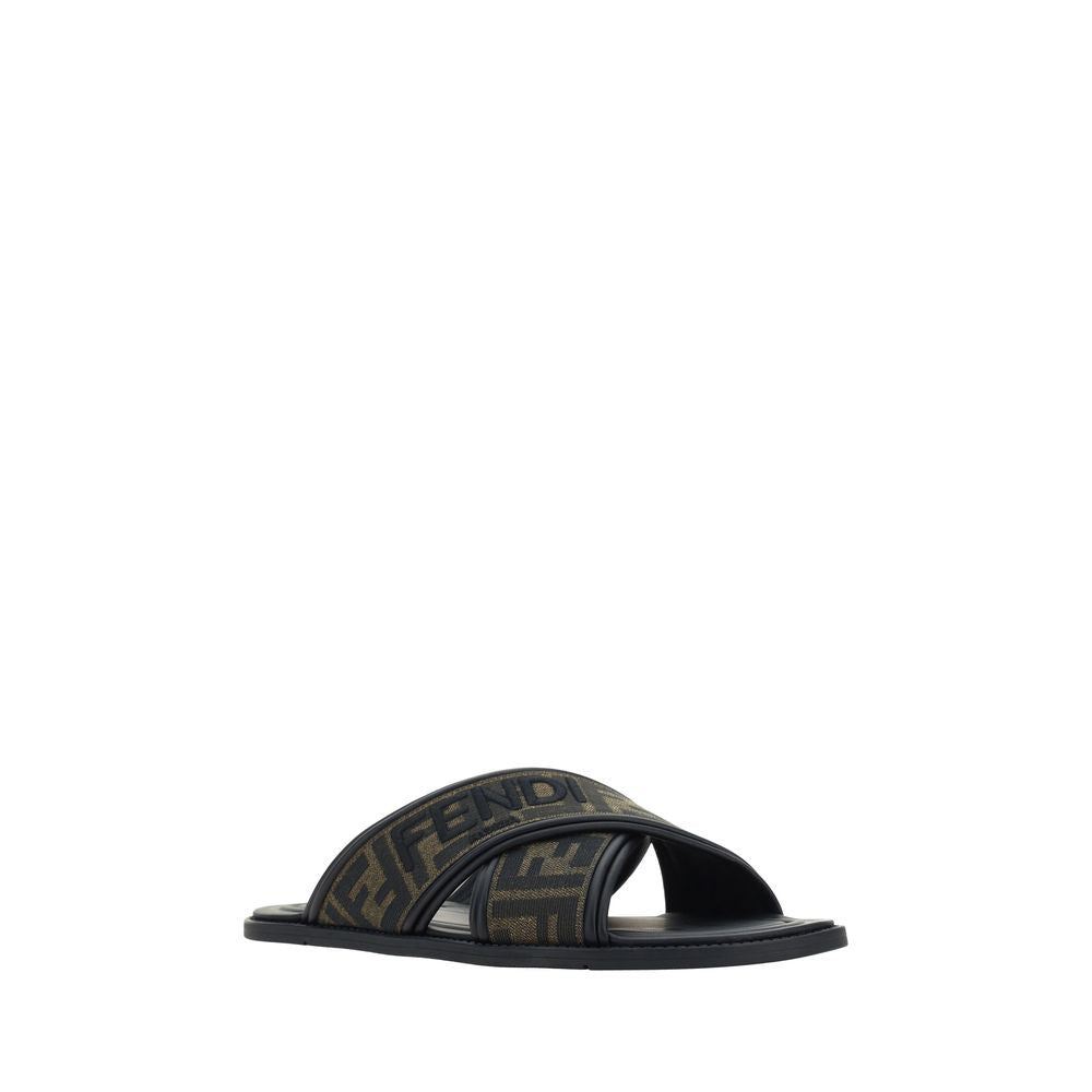 Fendi Calf Leather Sandals in Black