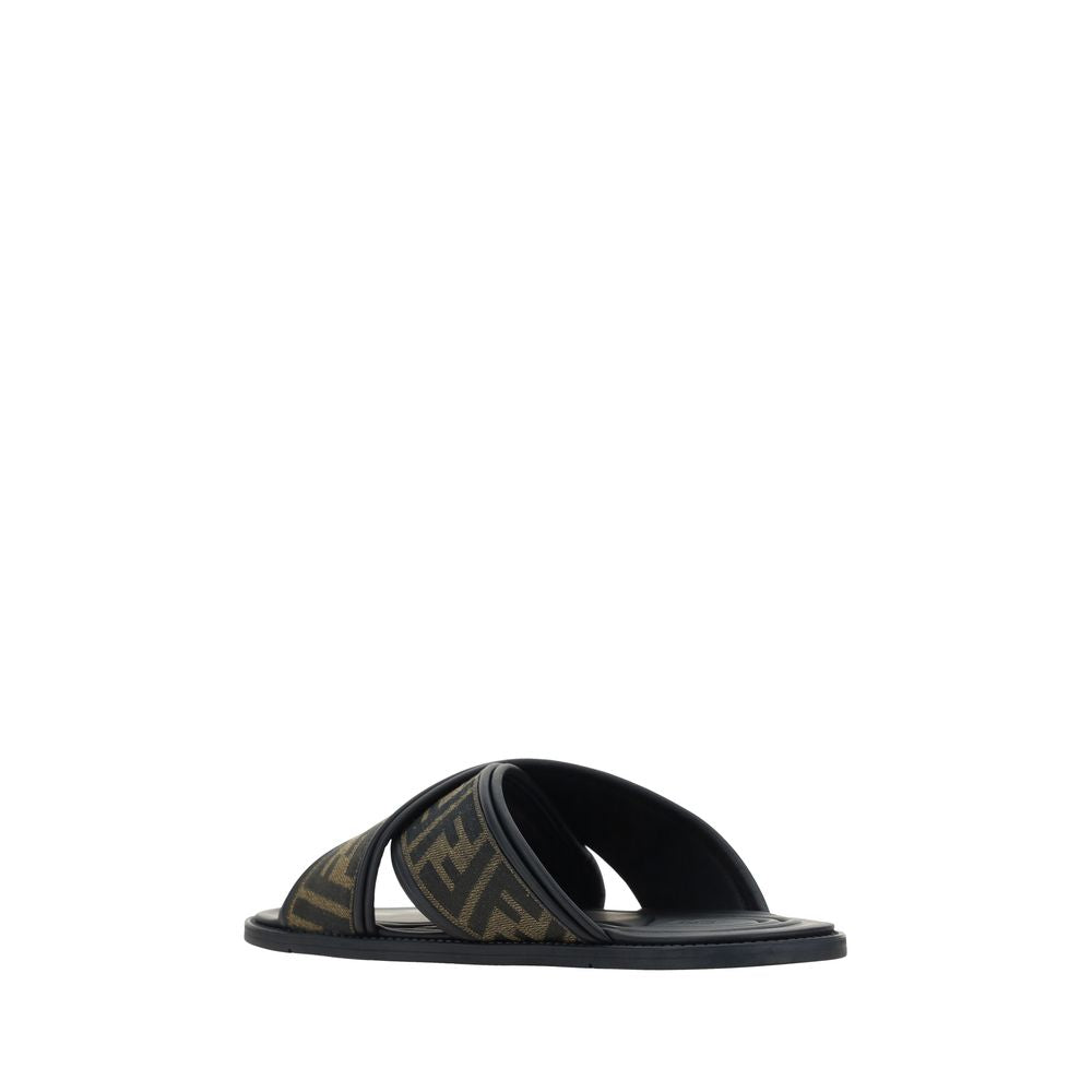 Fendi Calf Leather Sandals in Black