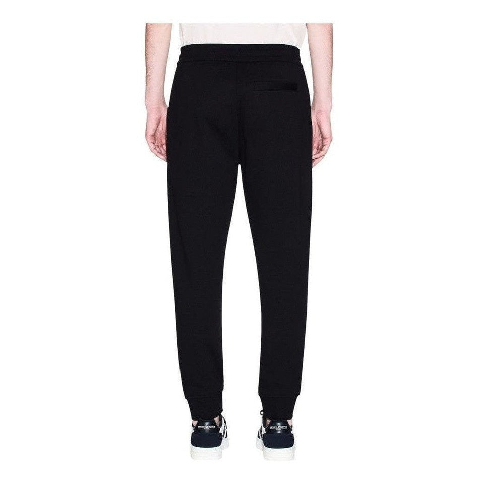 Armani Exchange Black Cotton Joggers (Workout Pants) mens luxury fashion - Mens Edit