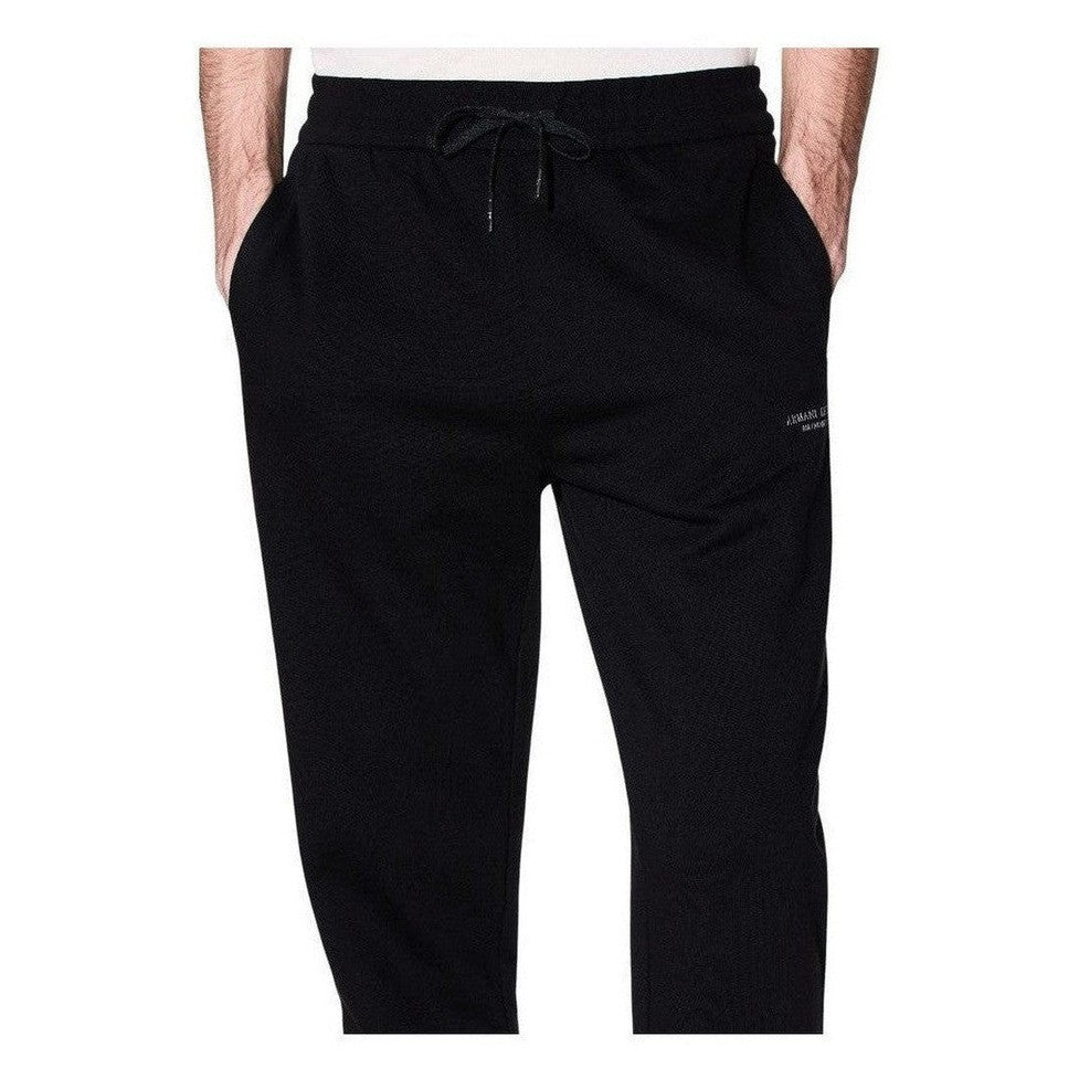 Armani Exchange Black Cotton Joggers (Workout Pants) mens luxury fashion - Mens Edit