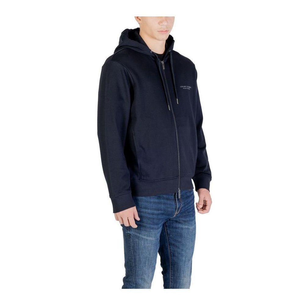 Armani Exchange Blue Cotton Hoodie mens luxury fashion - Mens Edit
