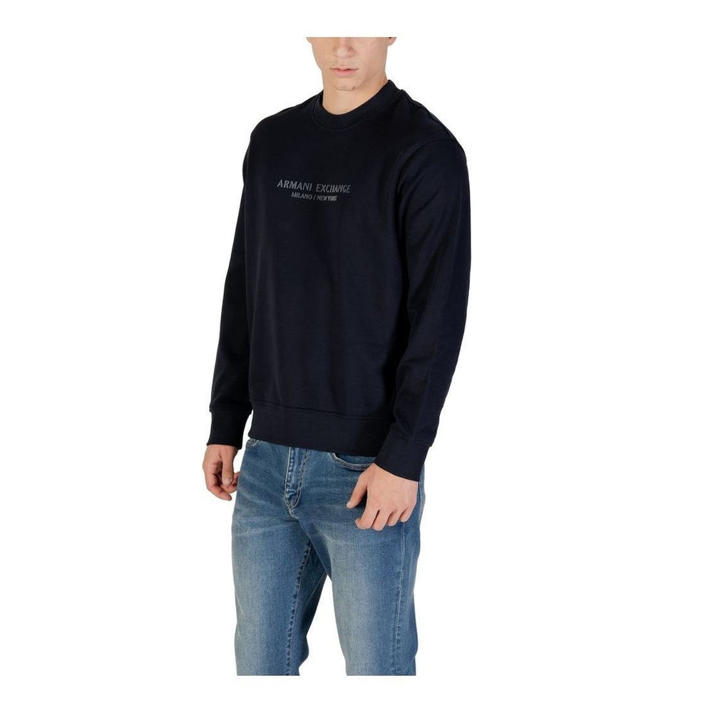 Armani Exchange Blue Cotton Sweatshirt mens luxury fashion - Mens Edit