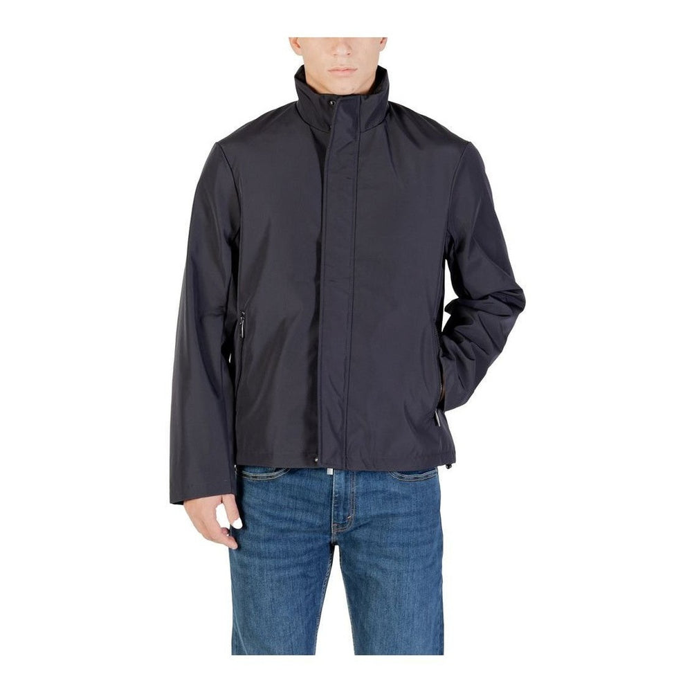 Armani Exchange Blue Polyester Full - Length Jacket mens luxury fashion - Mens Edit