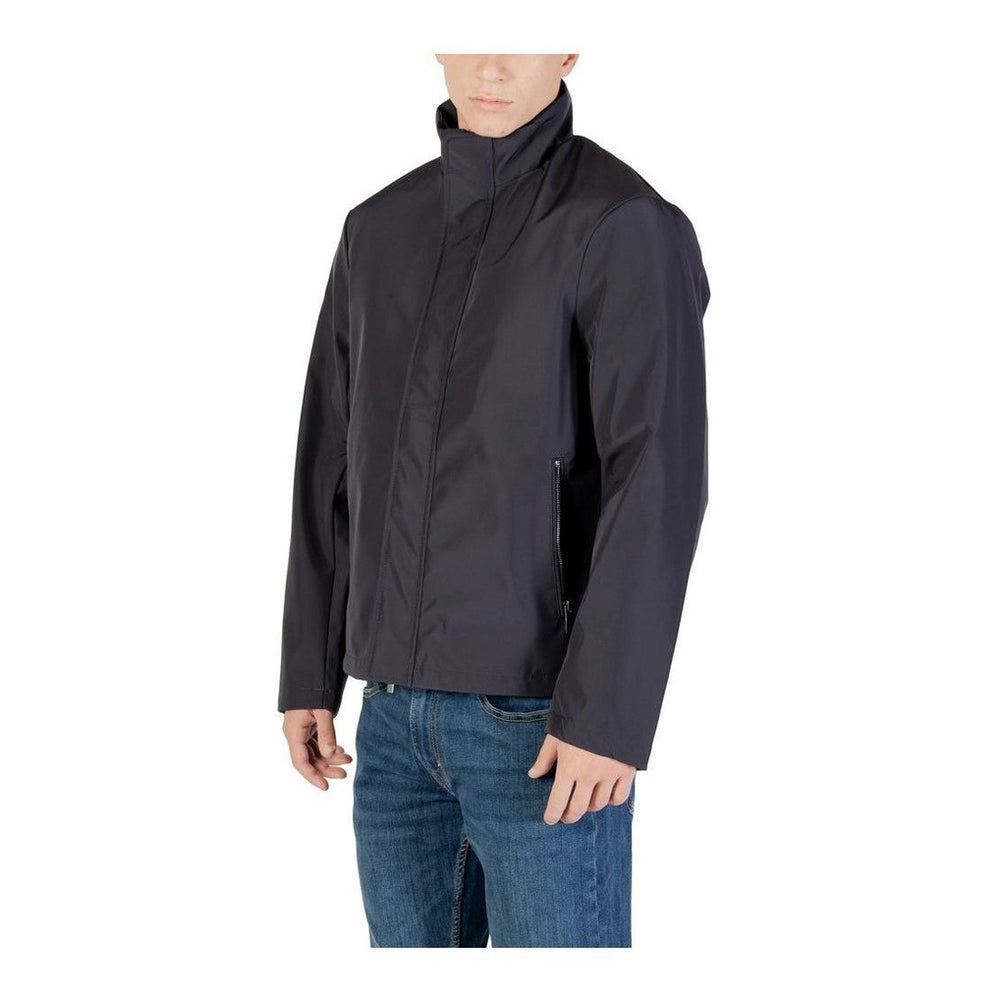 Armani Exchange Blue Polyester Full - Length Jacket mens luxury fashion - Mens Edit