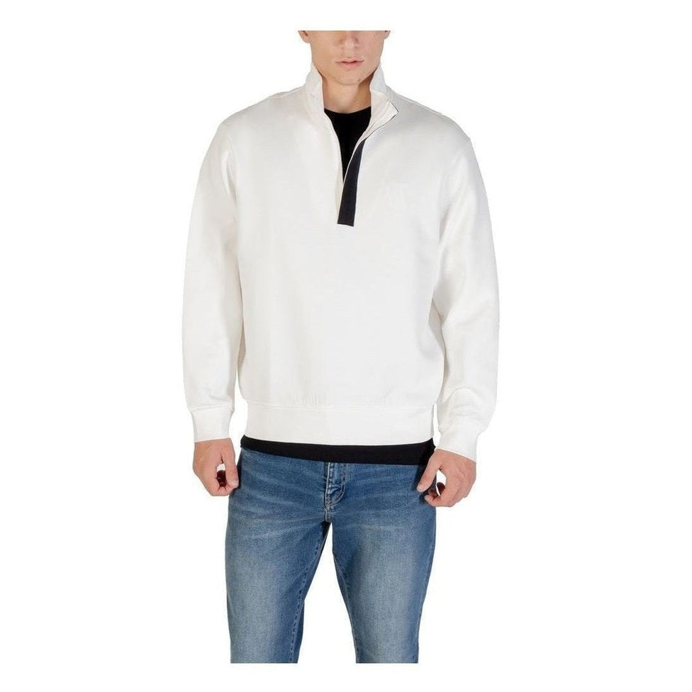 Armani Exchange Cream Cotton Sweatshirt mens luxury fashion - Mens Edit