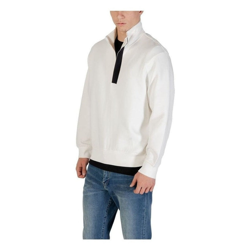 Armani Exchange Cream Cotton Sweatshirt mens luxury fashion - Mens Edit