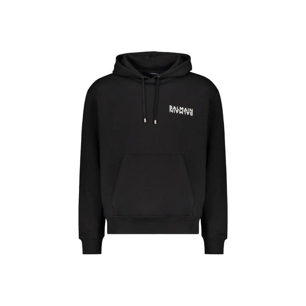 Balmain Black Cotton Hoodie mens luxury fashion - Mens Edit