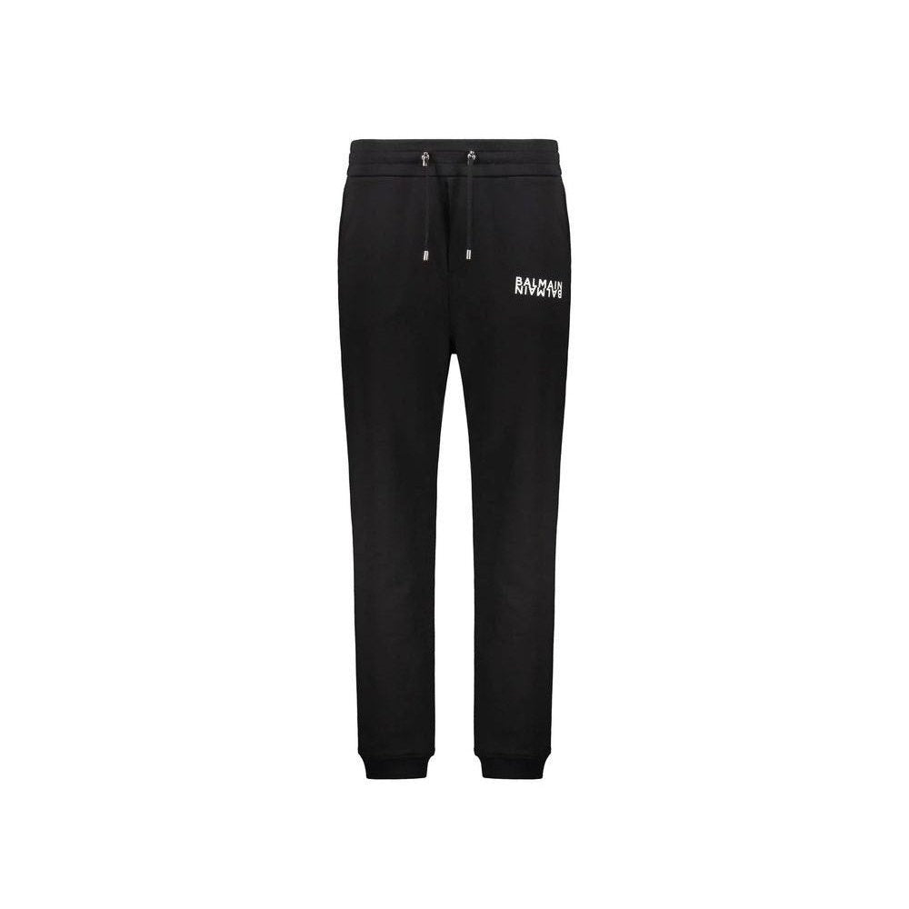 Balmain Black Cotton Joggers (Workout Pants) mens luxury fashion - Mens Edit