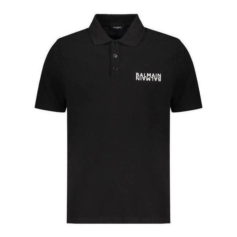 Balmain Black Cotton Polo Shirt mens luxury fashion - Mens Edit