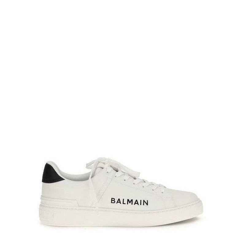 Balmain White Calf Leather Bos Taurus Low Top Sneakers mens luxury fashion - Mens Edit