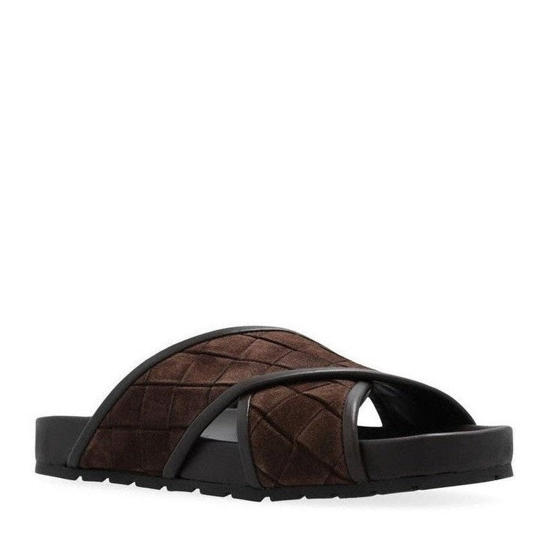 Bottega Veneta Brown Lamb Leather Sandals mens luxury fashion - Mens Edit