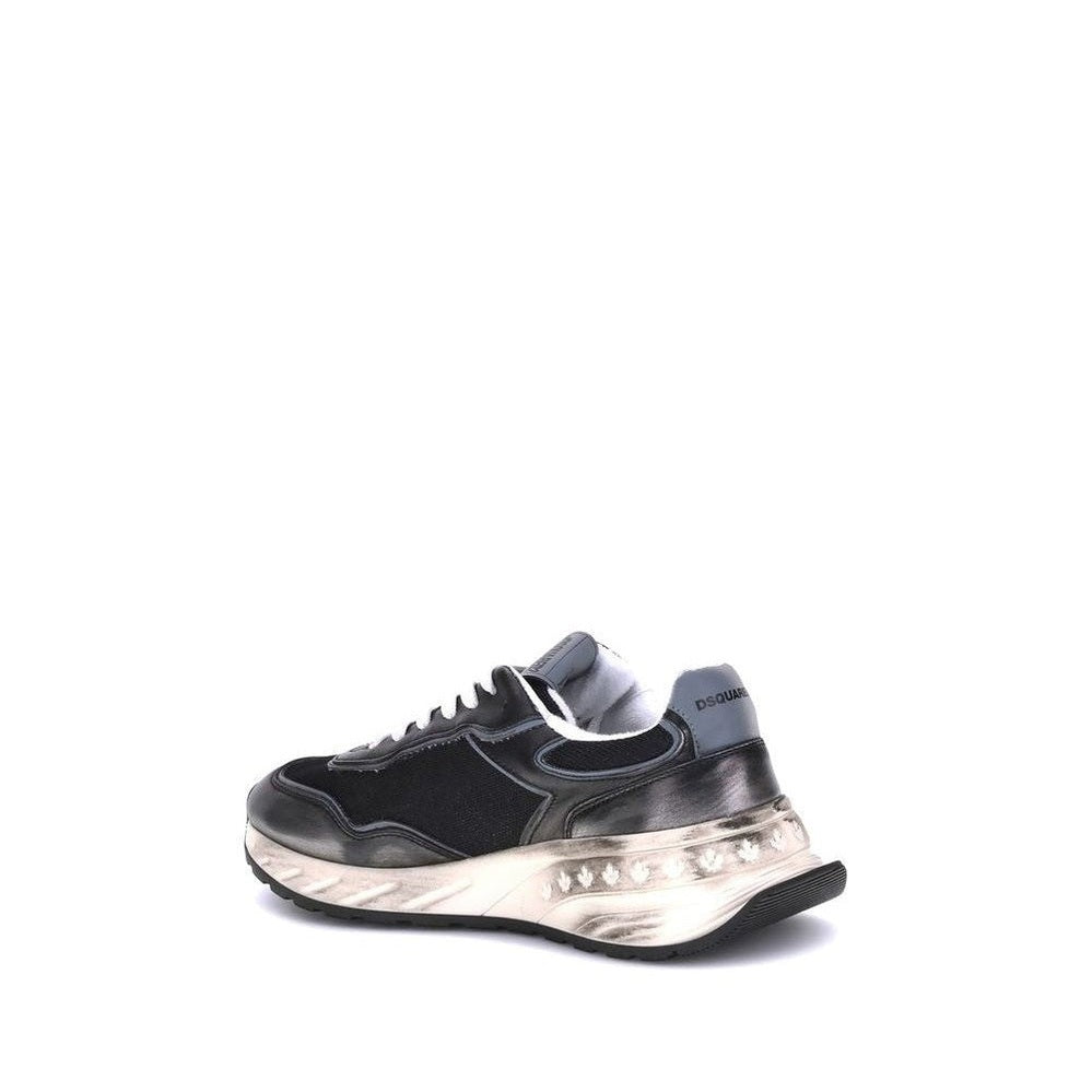 Dsquared² Black Calf Leather Bos Taurus Athletic Sneakers mens luxury fashion - Mens Edit