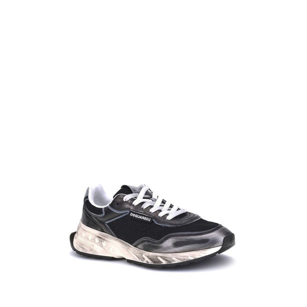 Dsquared² Black Calf Leather Bos Taurus Athletic Sneakers mens luxury fashion - Mens Edit