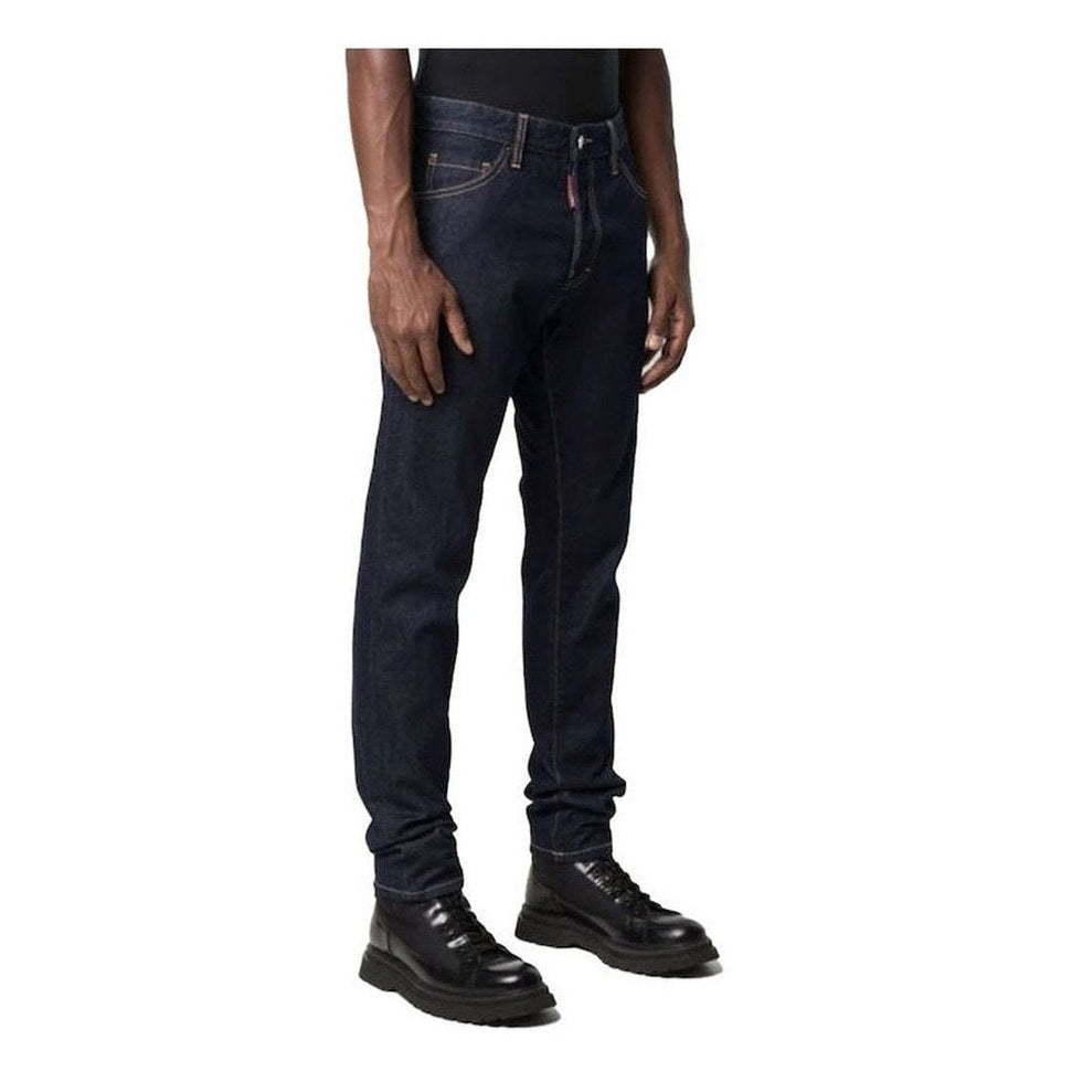 Dsquared² Blue Cotton Straight - Leg Jeans mens luxury fashion - Mens Edit