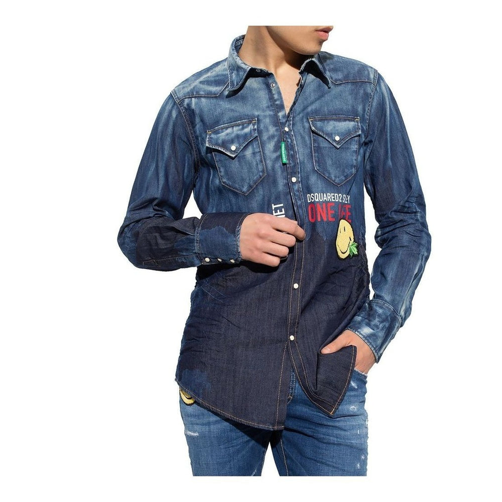 Dsquared² Blue Denim Shirt mens luxury fashion - Mens Edit