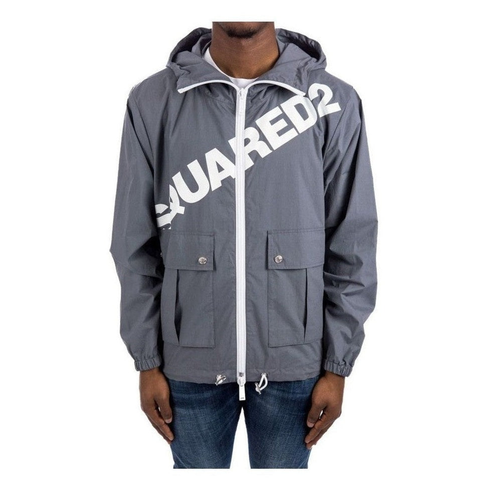 Dsquared² Gray Cotton Shell Jacket mens luxury fashion - Mens Edit