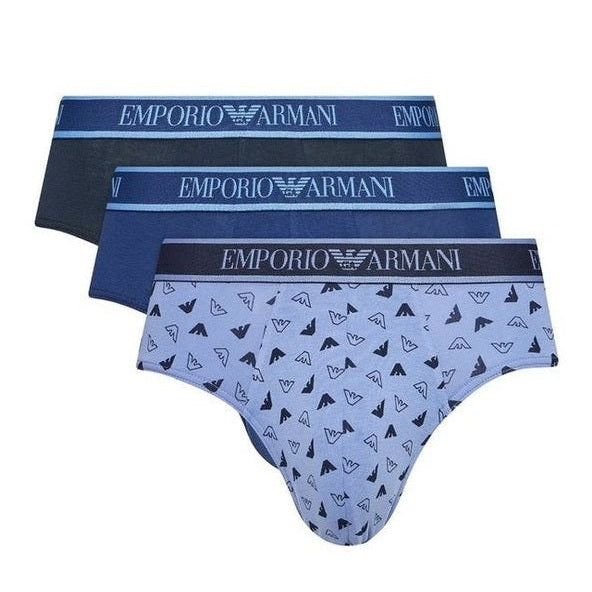Emporio Armani Underwear Blue Cotton Briefs mens luxury fashion - Mens Edit