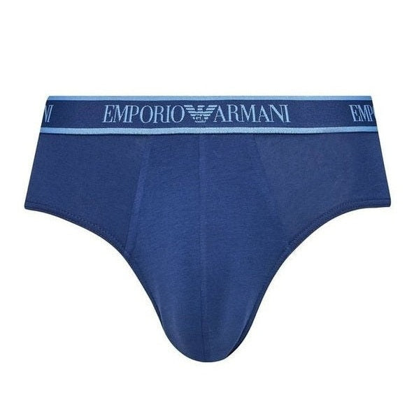 Emporio Armani Underwear Blue Cotton Briefs mens luxury fashion - Mens Edit