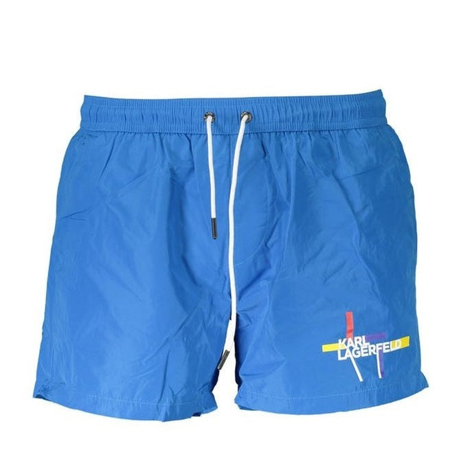 Karl Lagerfeld Azzurro Polyester Men's Swim Boxer mens luxury fashion - MENS EDIT