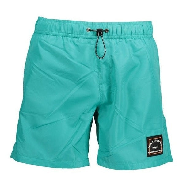 Karl Lagerfeld Verde Polyester Men's Swim Boxer mens luxury fashion - MENS EDIT