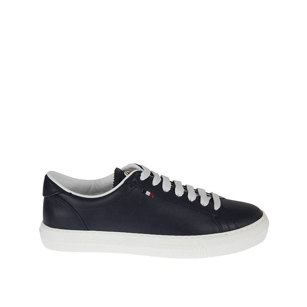 Moncler Blue Calfskin Low Top Sneakers mens luxury fashion - Mens Edit