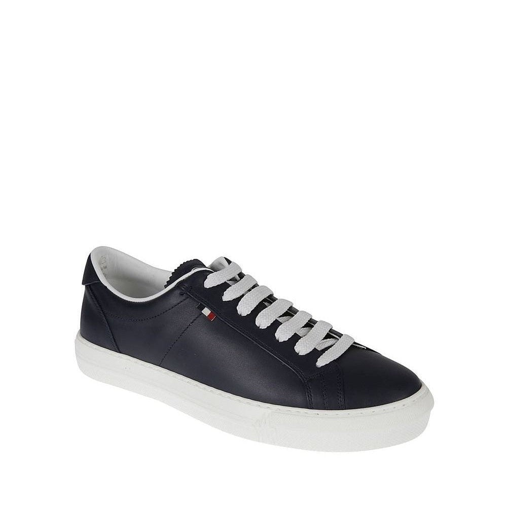 Moncler Blue Calfskin Low Top Sneakers mens luxury fashion - Mens Edit