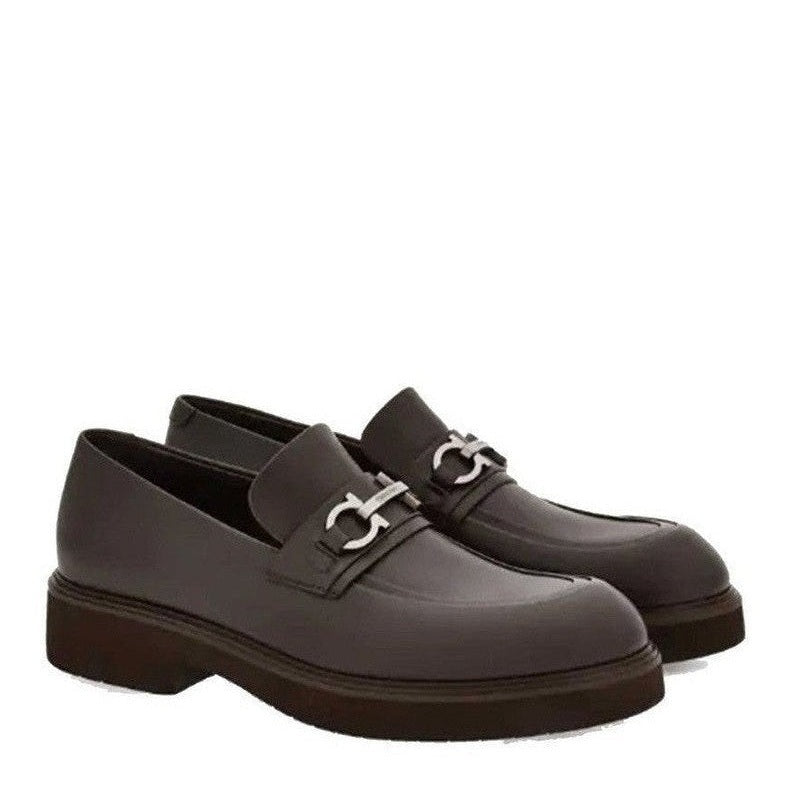 Salvatore Ferragamo Brown Calfskin Slip - On Loafers mens luxury fashion - Mens Edit