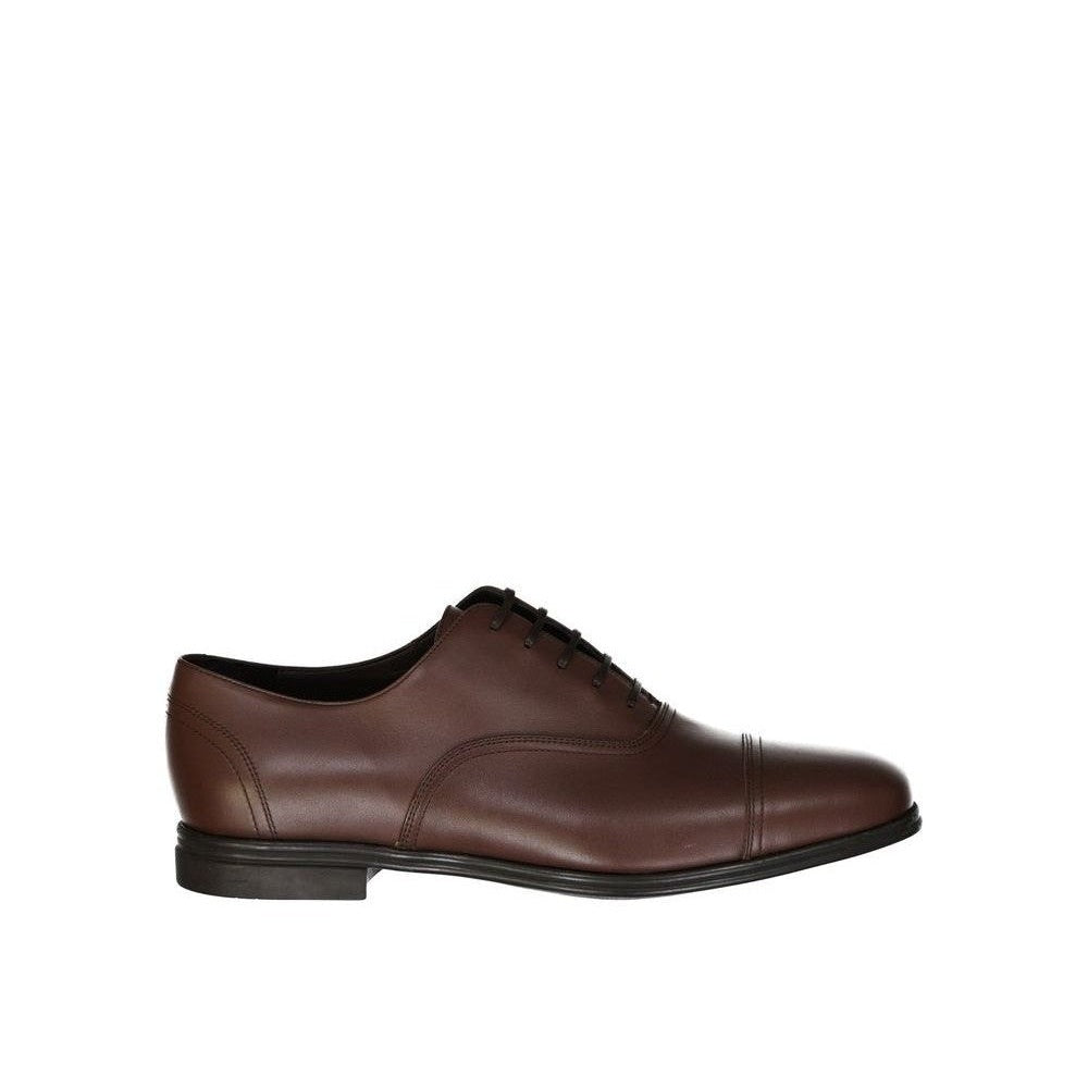 Salvatore Ferragamo Brown Leather Oxfords And Derbies mens luxury fashion - Mens Edit