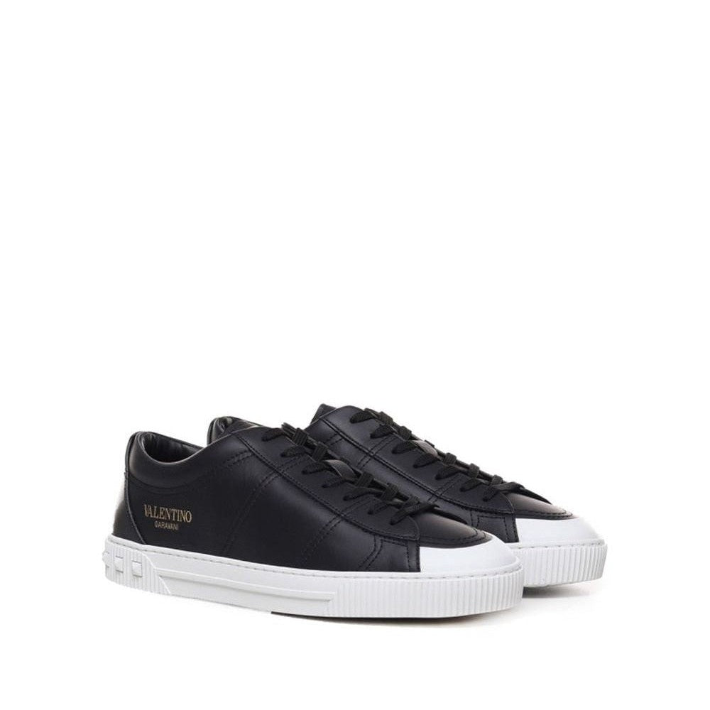 Valentino Garavani Black Calfskin Low Top Sneakers mens luxury fashion - Mens Edit