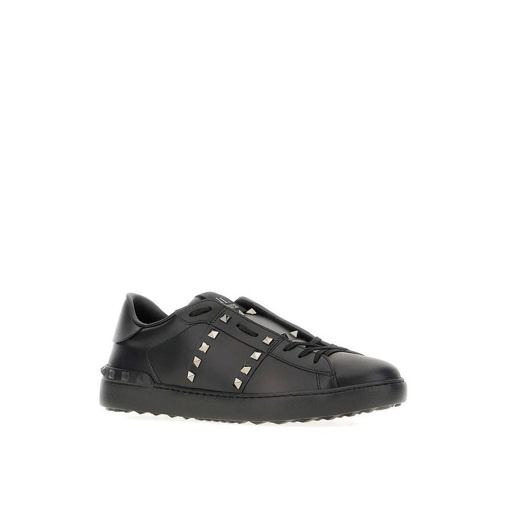 Valentino Garavani Black Leather Low Top Sneakers mens luxury fashion - Mens Edit