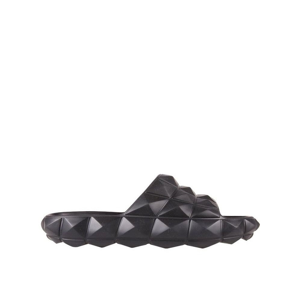 Valentino Garavani Black Rubber Slippers mens luxury fashion - Mens Edit