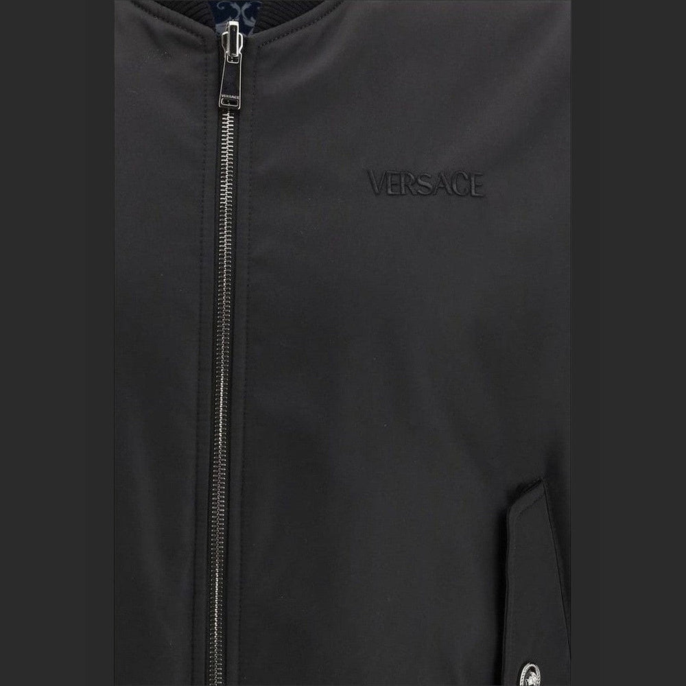 Versace Black Polyamide Bomber mens luxury fashion - Mens Edit