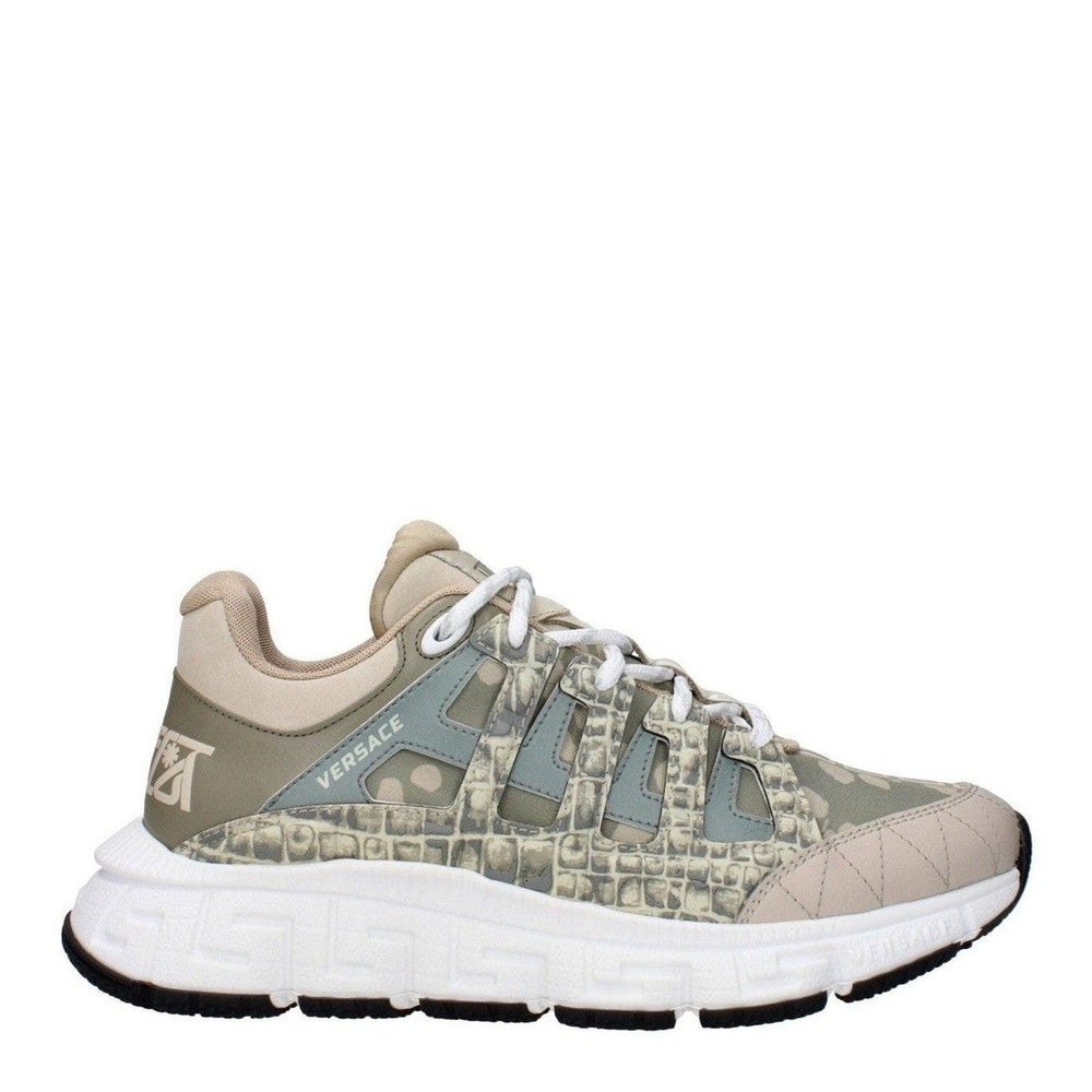 Versace Green Fabric Low Top Sneakers mens luxury fashion - MENS EDIT
