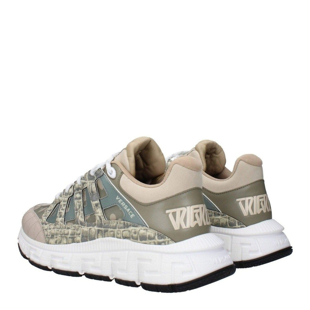 Versace Green Fabric Low Top Sneakers mens luxury fashion - MENS EDIT