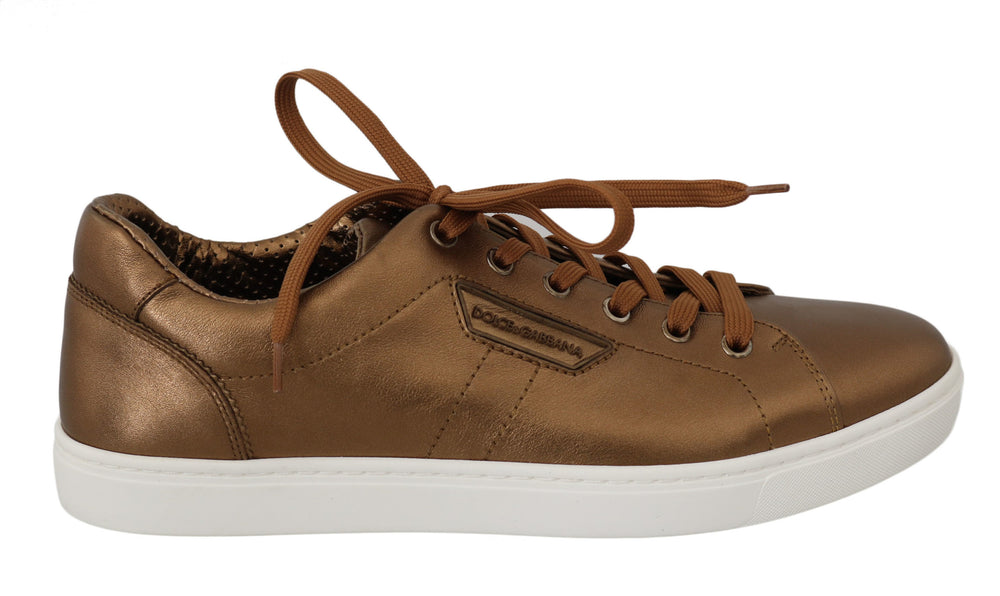 Dolce & Gabbana Leather Sneakers in Gold